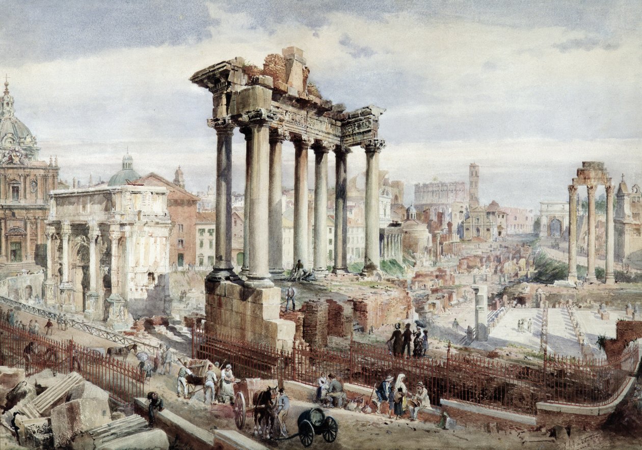 Forum Romanum, Rom, ca. 1870 af J. Martin