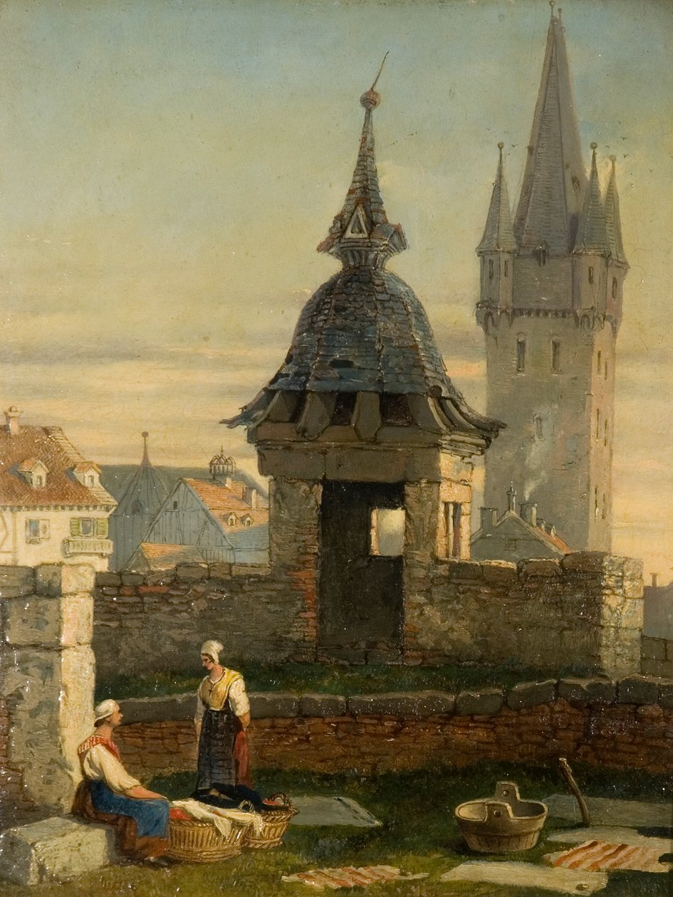 Vaskekoner i en have af J. Mayer