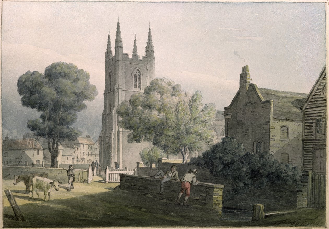 Croydon Parish Church, 1813 af John Preston Neale
