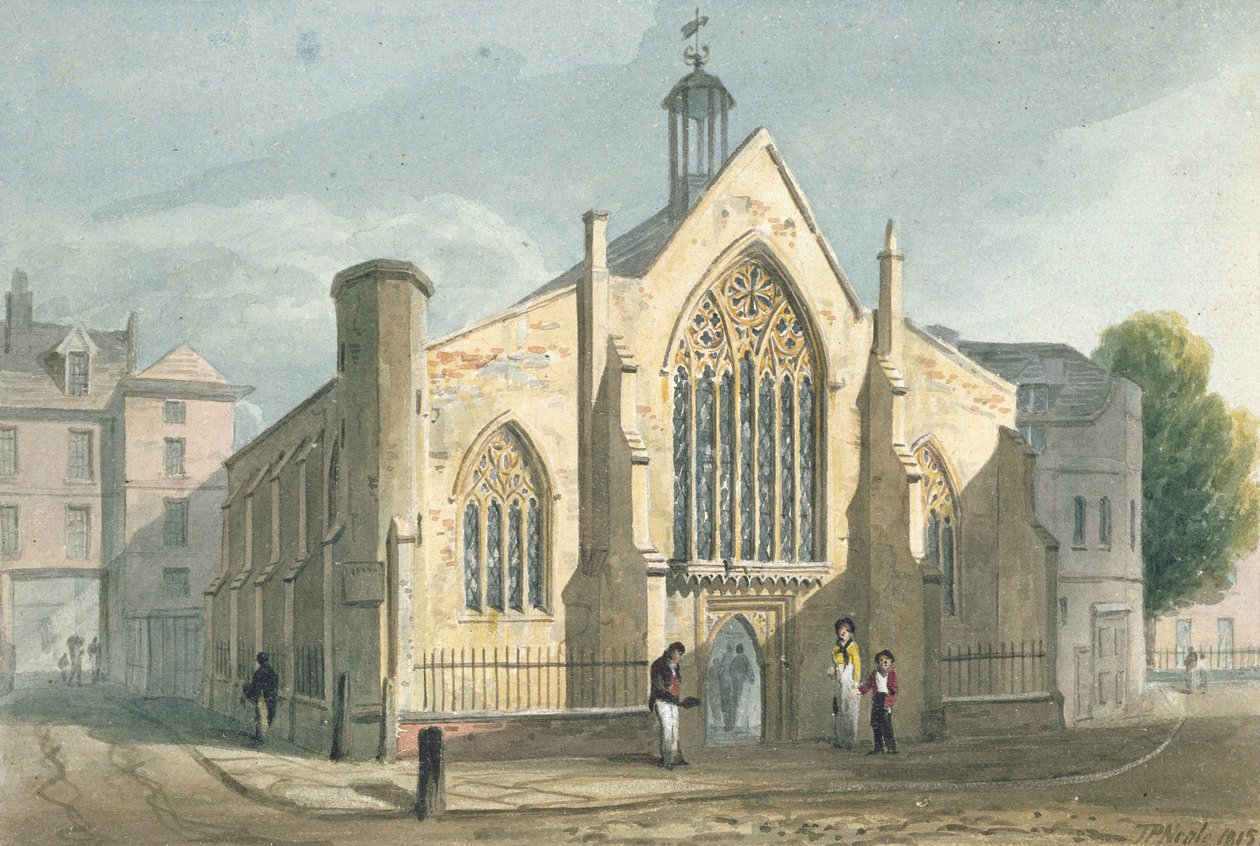 Den hollandske kirke, Austin Friars, 1815 af John Preston Neale