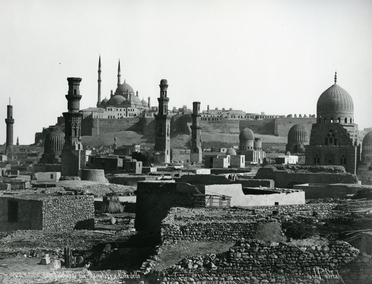 Kalifernes Citadel og Grave, Cairo, ca. 1880 af J. Pascal Sebah