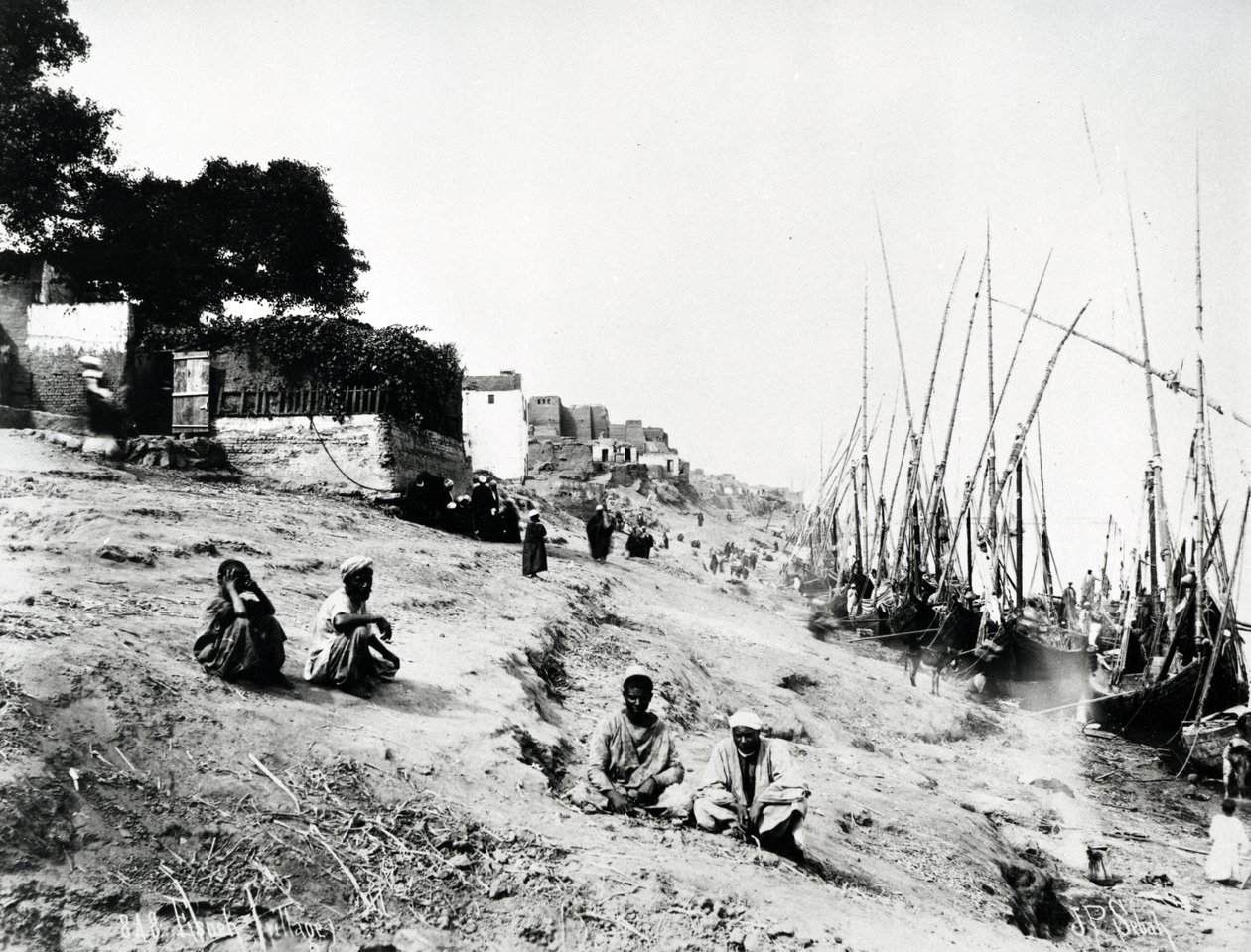 Landsby ved Nilen, ca. 1880 af J. Pascal Sebah