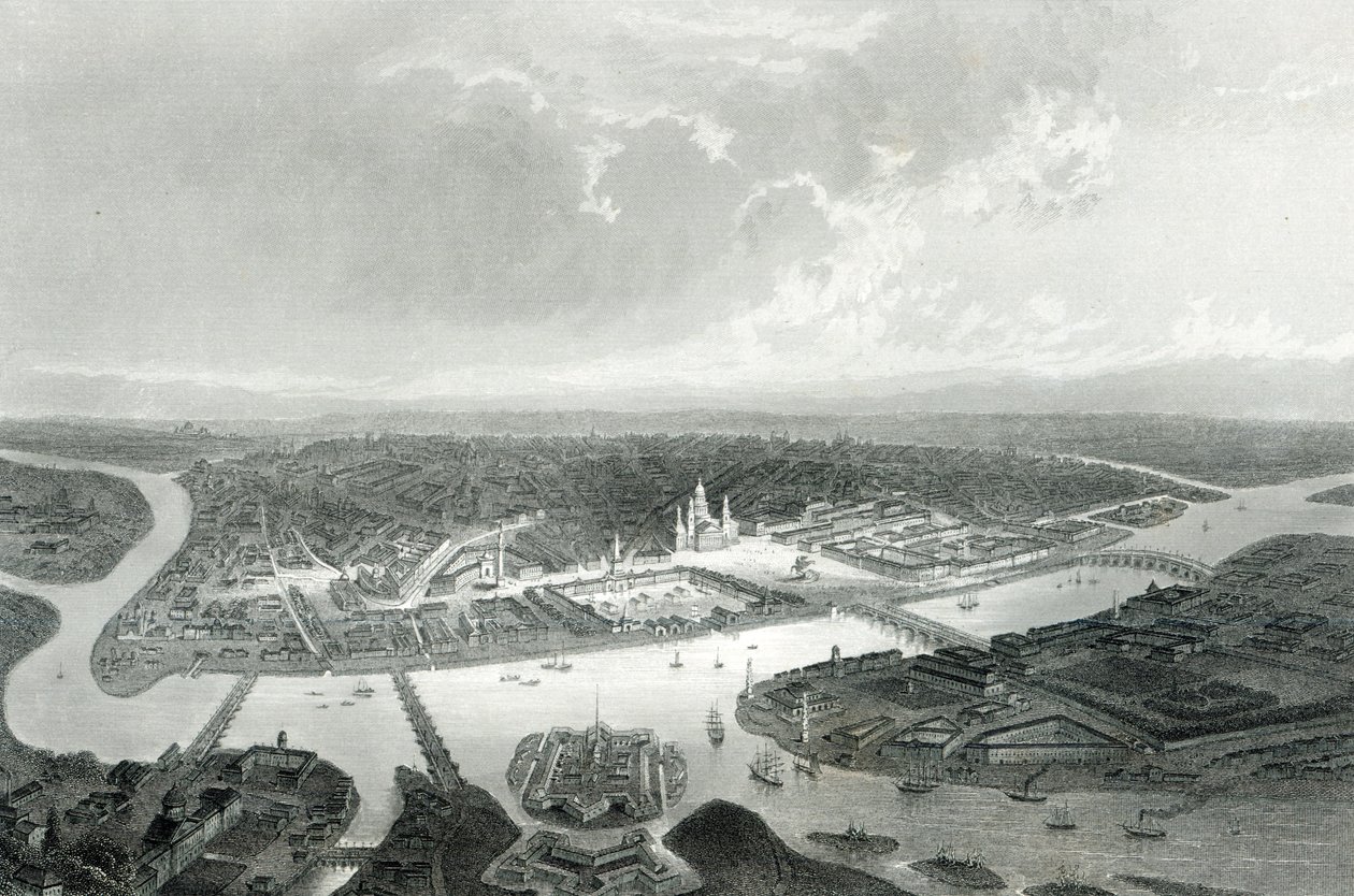 St. Petersborg, graveret af S. Bradshaw, ca. 1860 (gravering) af John Ramage