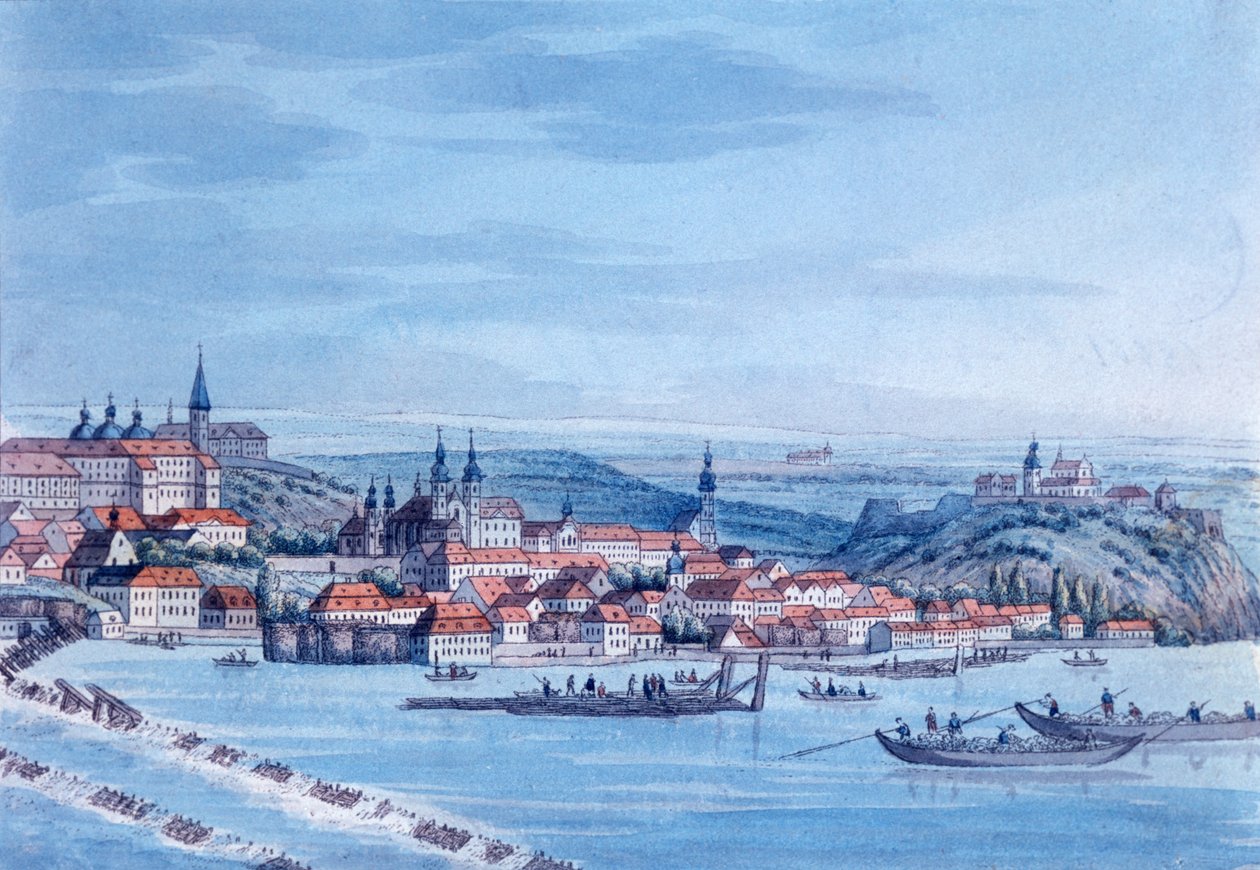 Udsigt over New Town, Prag, efter 1820 af J. Rattay