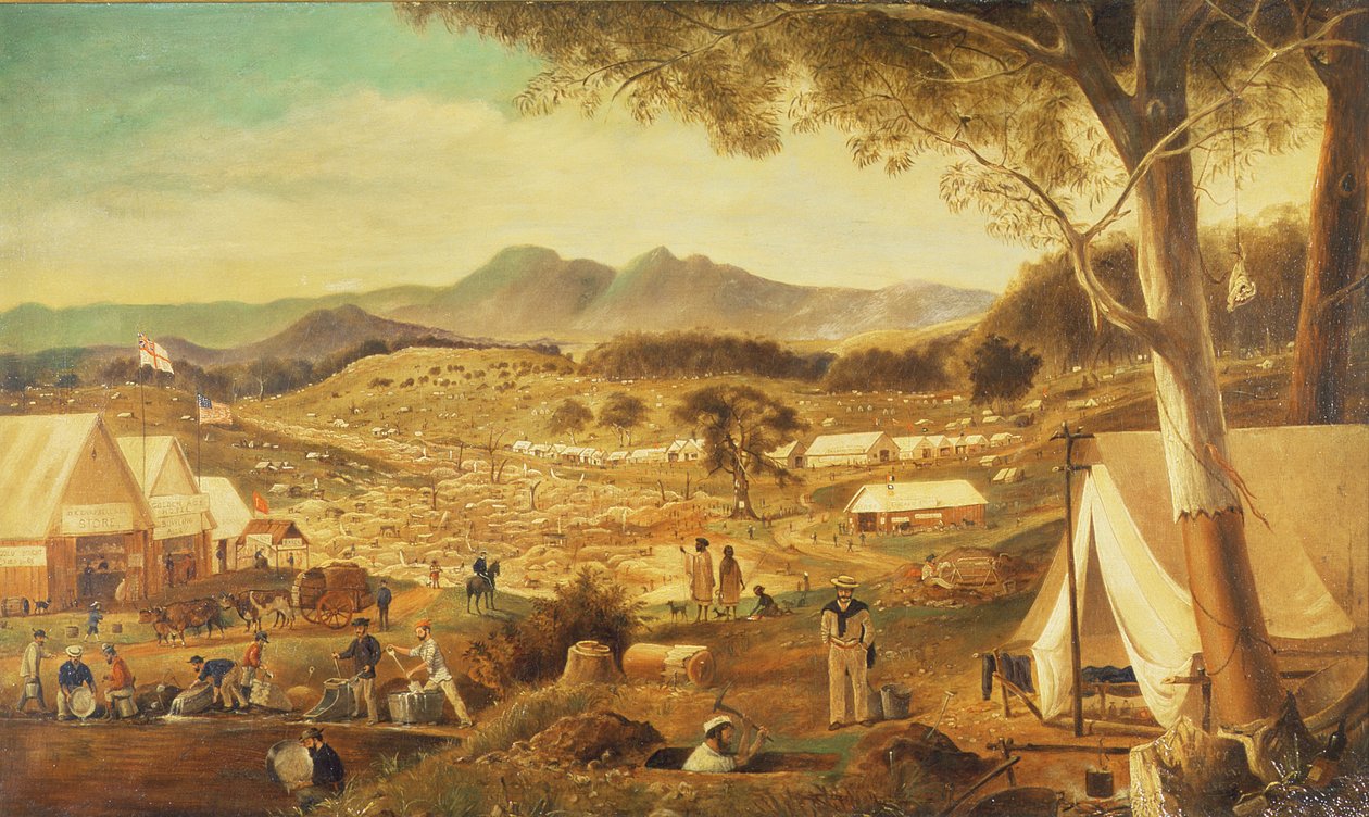 Guldgravning, Ararat, 1853 af J Roper