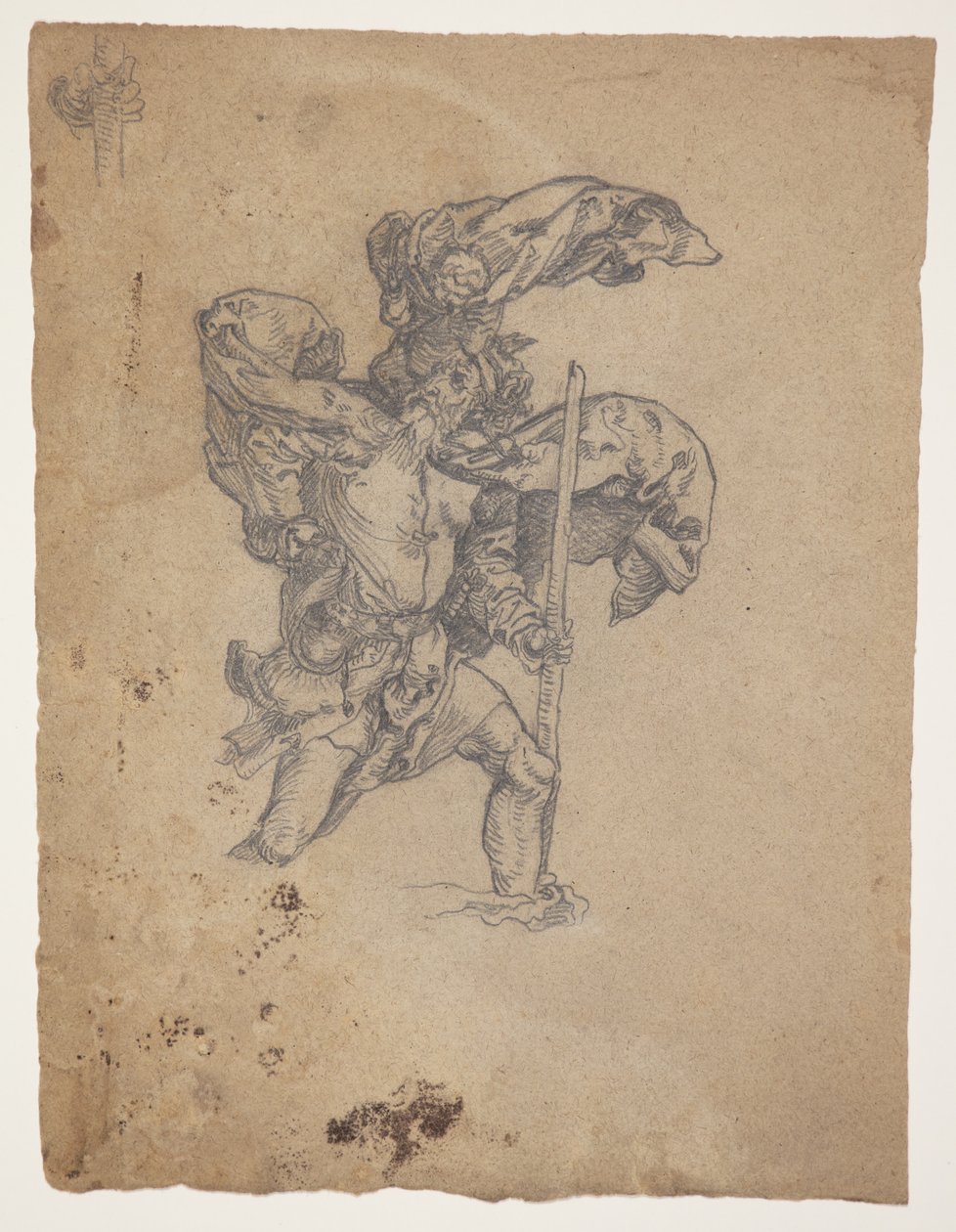 Studie efter Dürer: Den Hellige Christoforus I af J.A. Jerichau