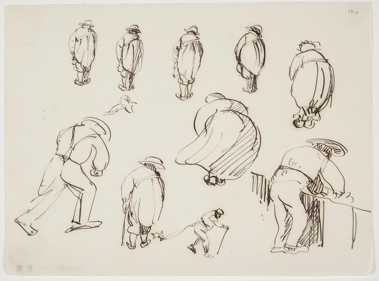 Studier af rygvendte figurer af J.A. Jerichau
