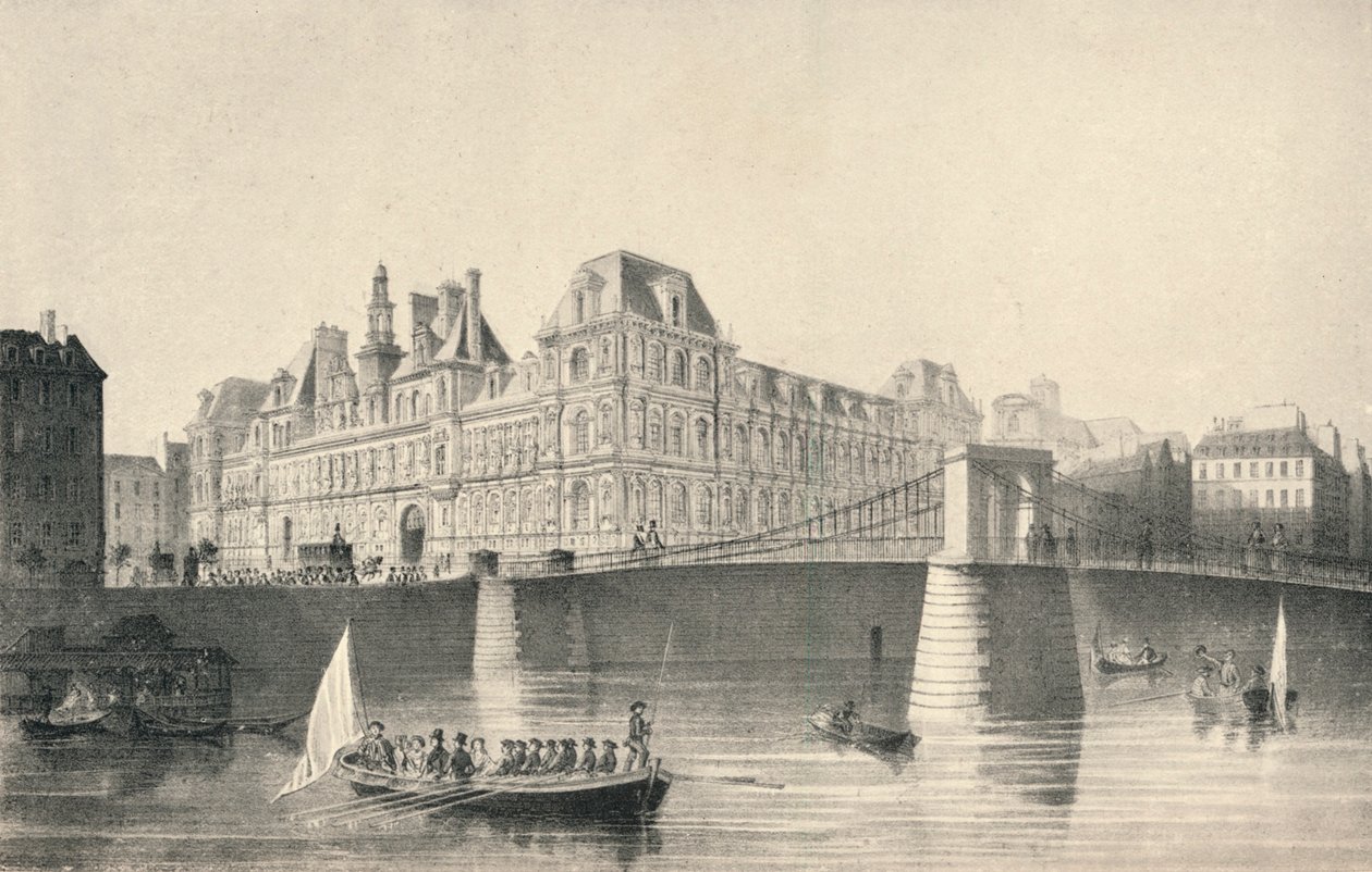 Udsigt over Hotel de Ville og Pont dArcole, 1915 af J.B. Arnout