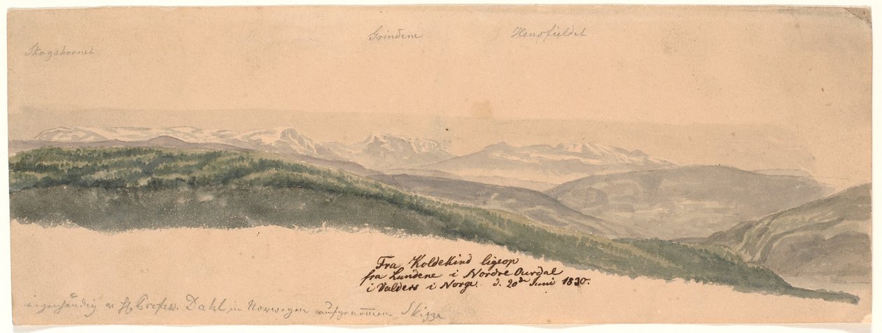 Fra Koldekind ligeop fra Lundene i Norde Oure-dalen i Valdres i Norge af Johan Christian Dahl