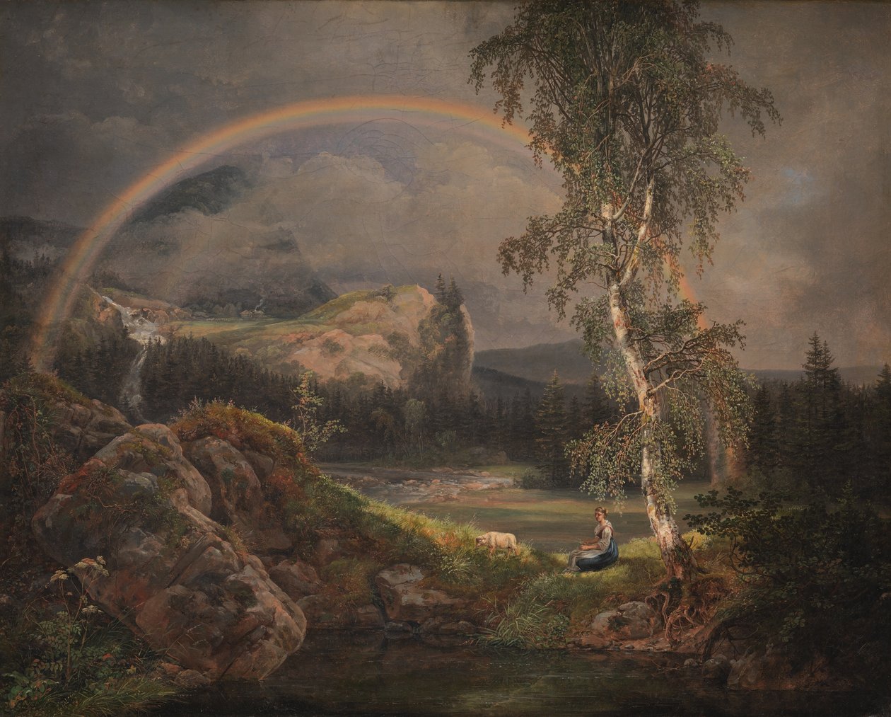Norsk Landskab med Regnbue af Johan Christian Dahl