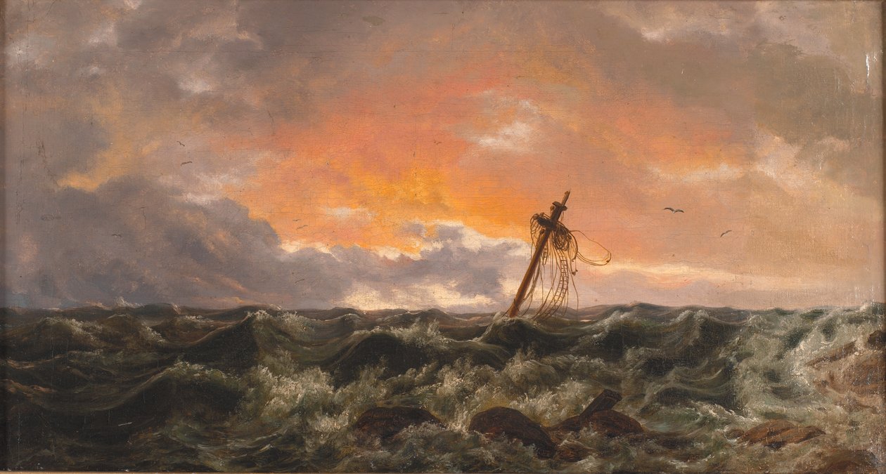 Havlandskab med et vrag af Johan Christian Dahl
