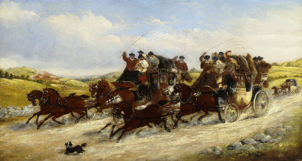 Et Liverpool til Manchester Race with a Hunt Beyond, 1880 af J.C. Maggs
