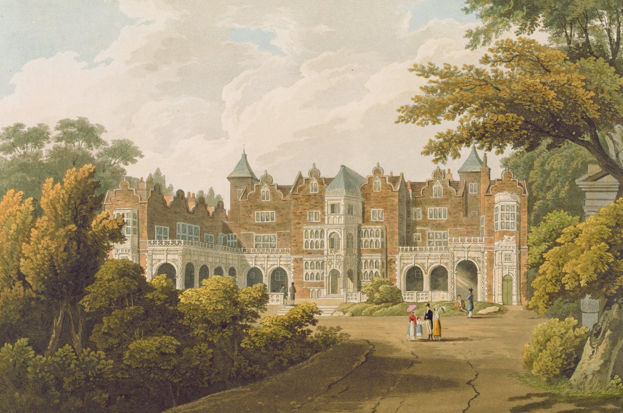 Holland House, sædet for den højre ærede Lord Holland, graveret af R. Havell und Son af J.C. Smith