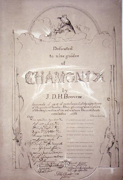 Dedikation til de ni guider fra Chamonix på ekspeditionen, fra 