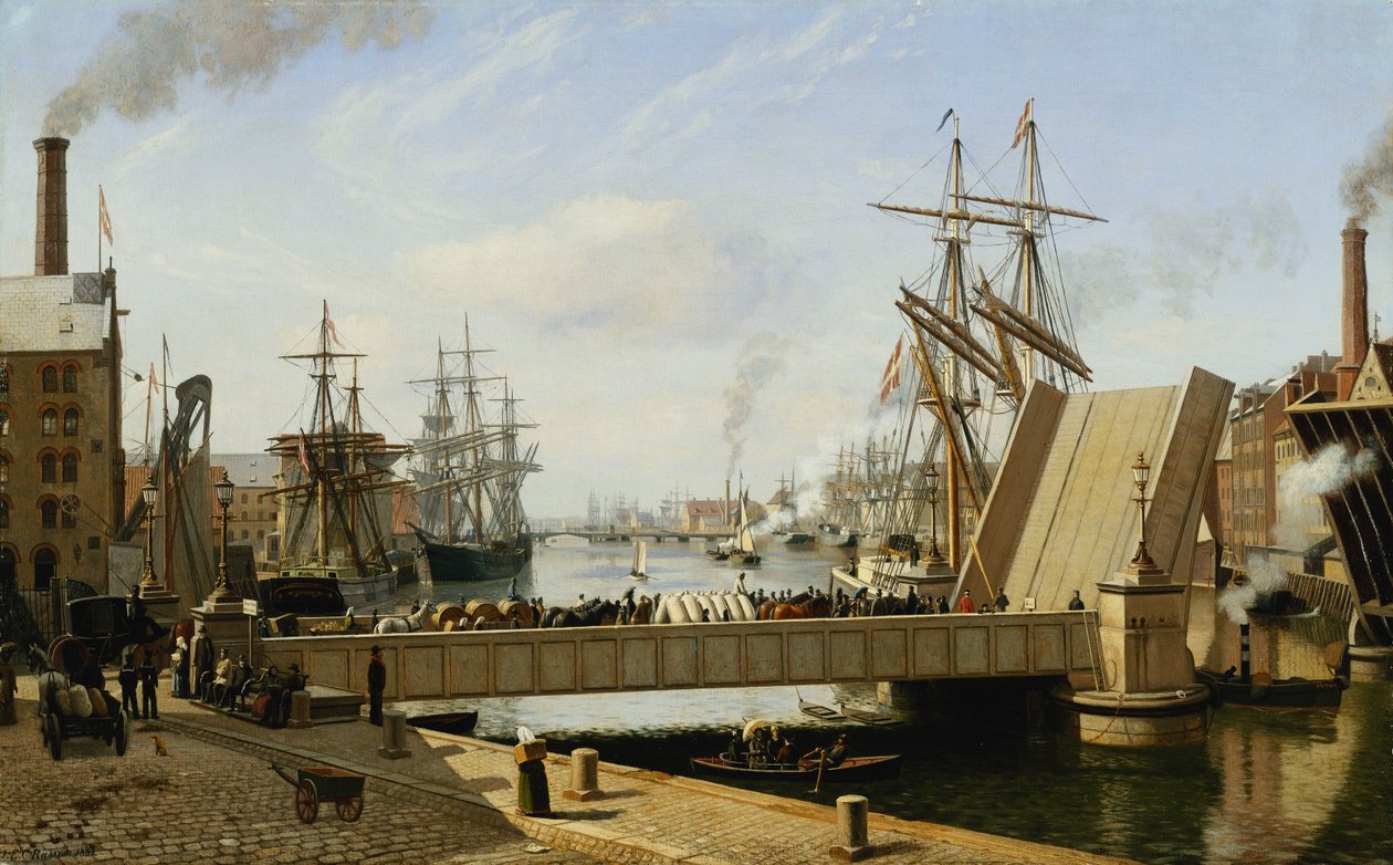 Udsigt over København med Knippelsbroen, 1882 af J.E. Carl Rasmussen