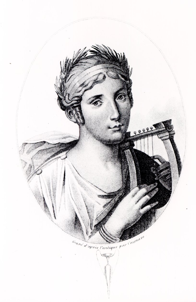 Portræt af Sappho af J.F. Cazenave