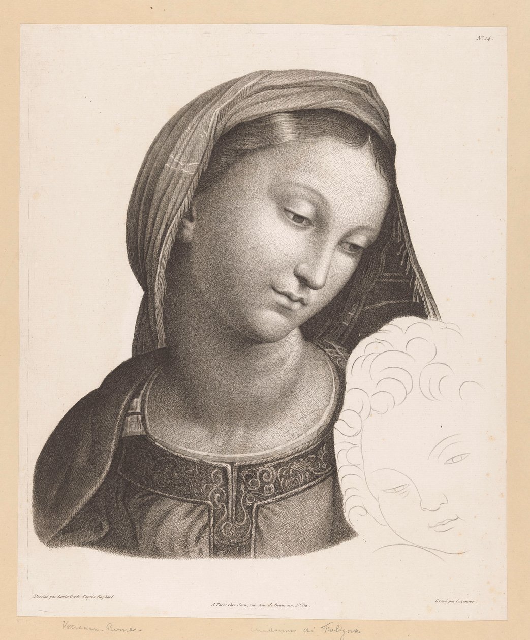 Maria mødte venlig Madonna af Foligno af J.F. Cazenave