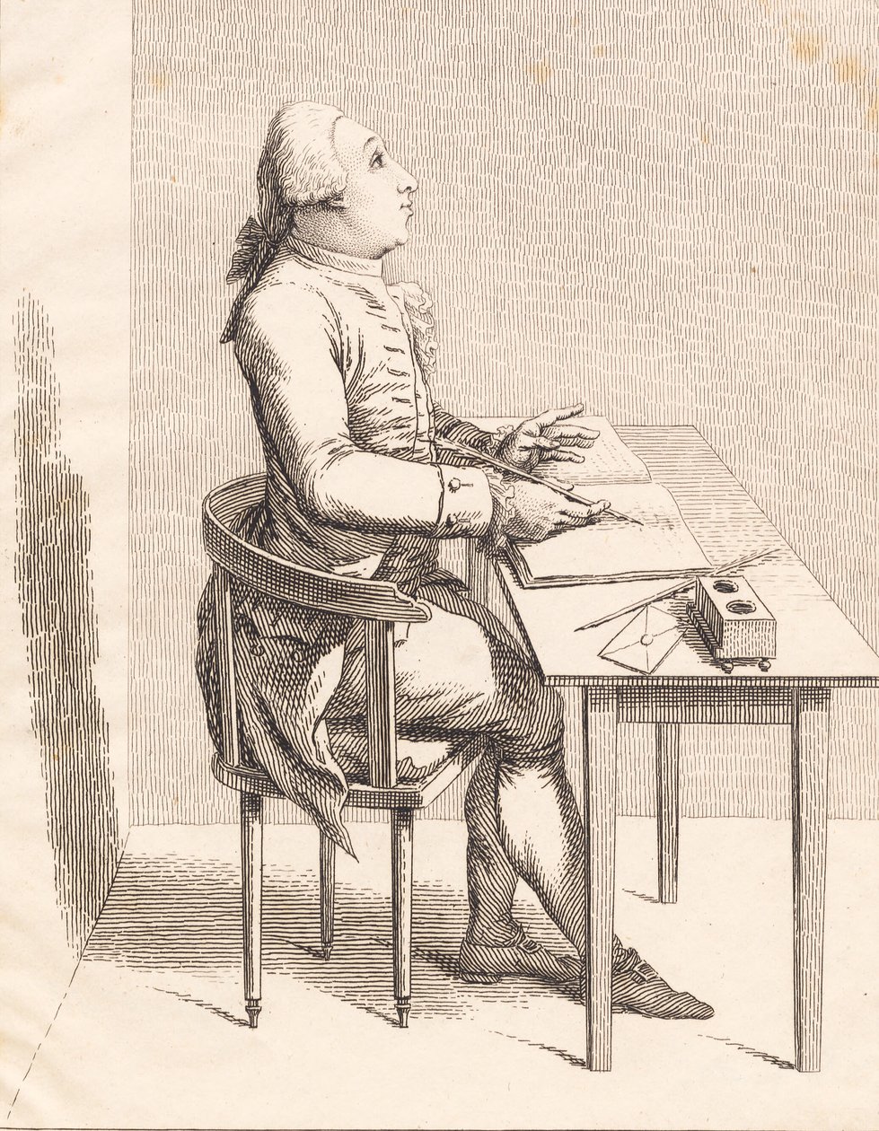 En herre ved et skrivebord af J.F. Clemens