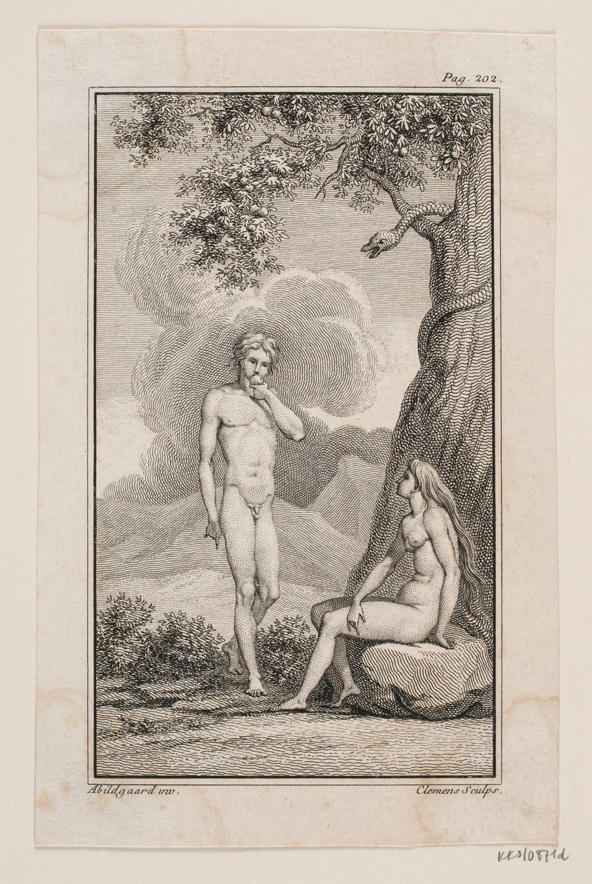 Illustration til Johannes Ewalds "Adam og Eva" IV af J.F. Clemens