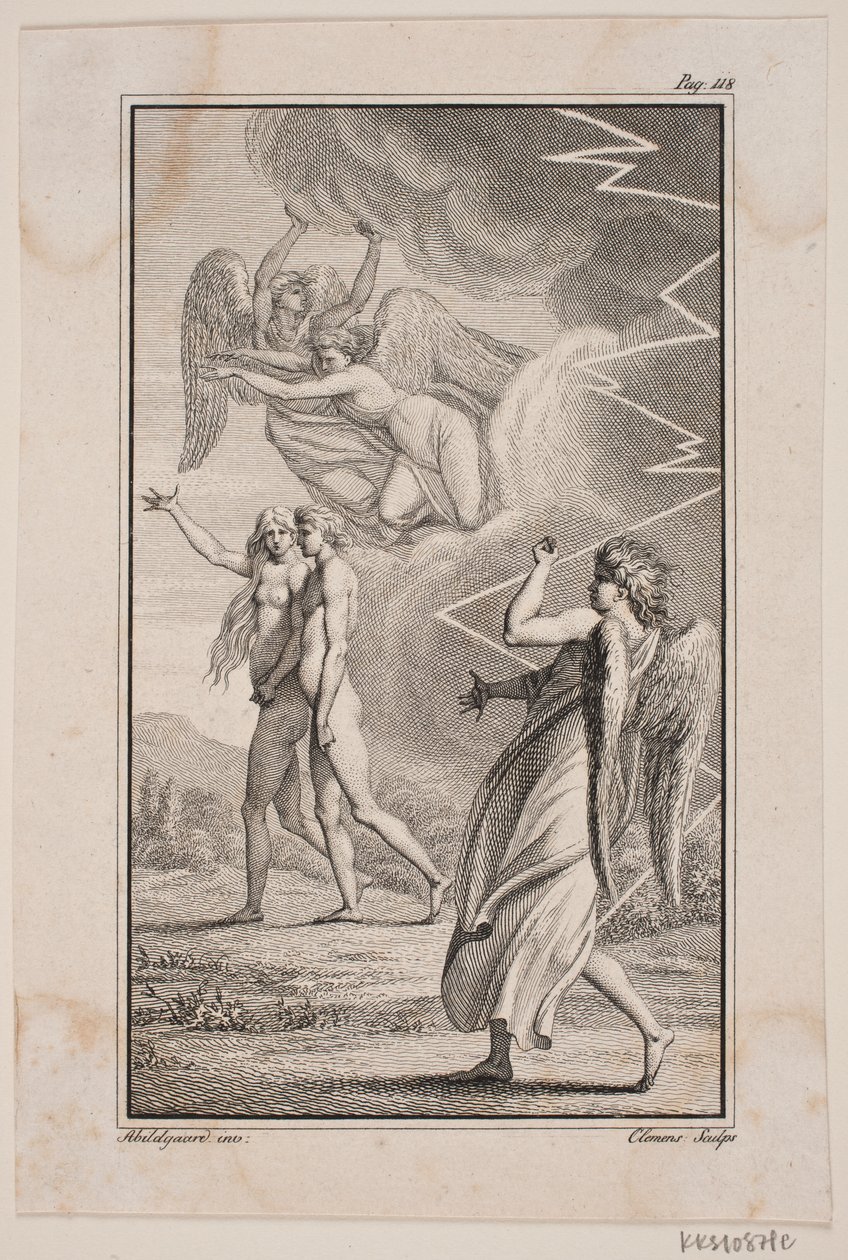 Illustration til Johannes Ewalds "Adam og Eva" V af J.F. Clemens