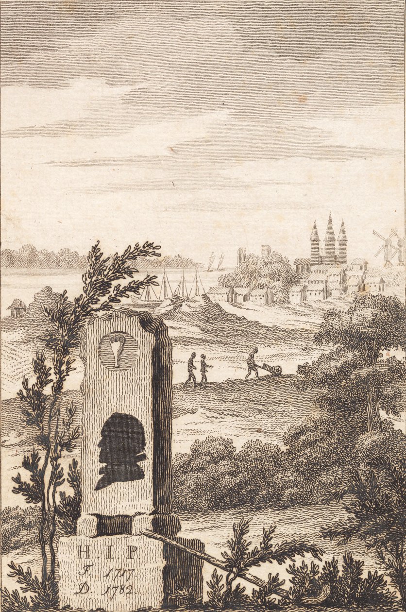 Mindestøtte for Hans Jakob Paludan. Titelblad til "Beskrivelse over Staden Kalundborg" af J.F. Clemens