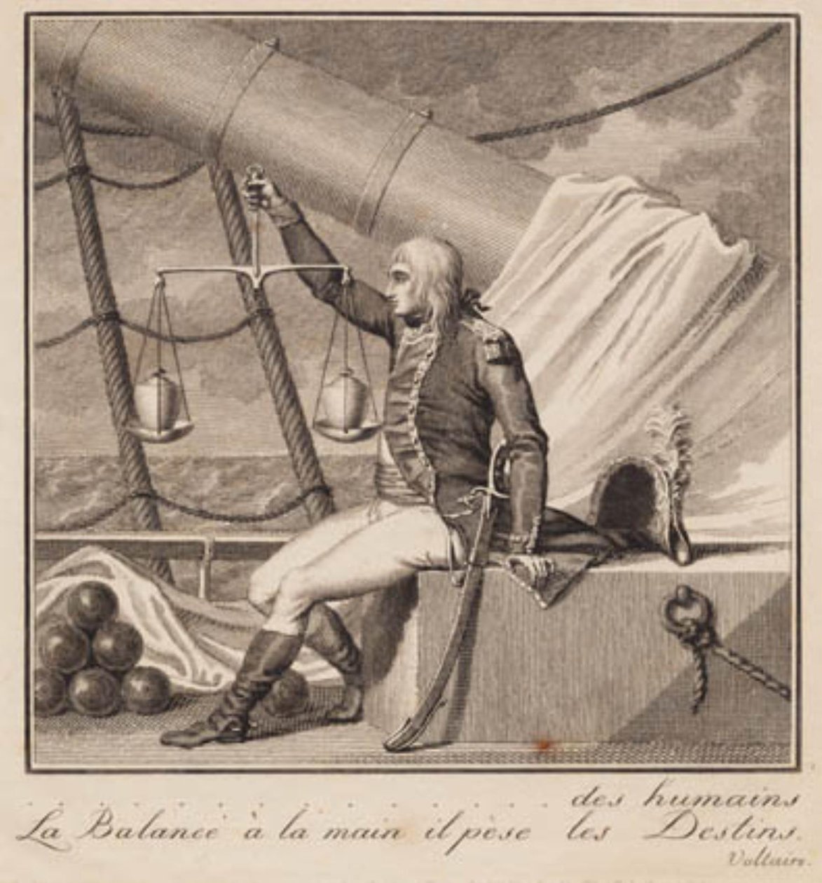 Napoleon vejer menneskenes skæbne af J.F. Clemens