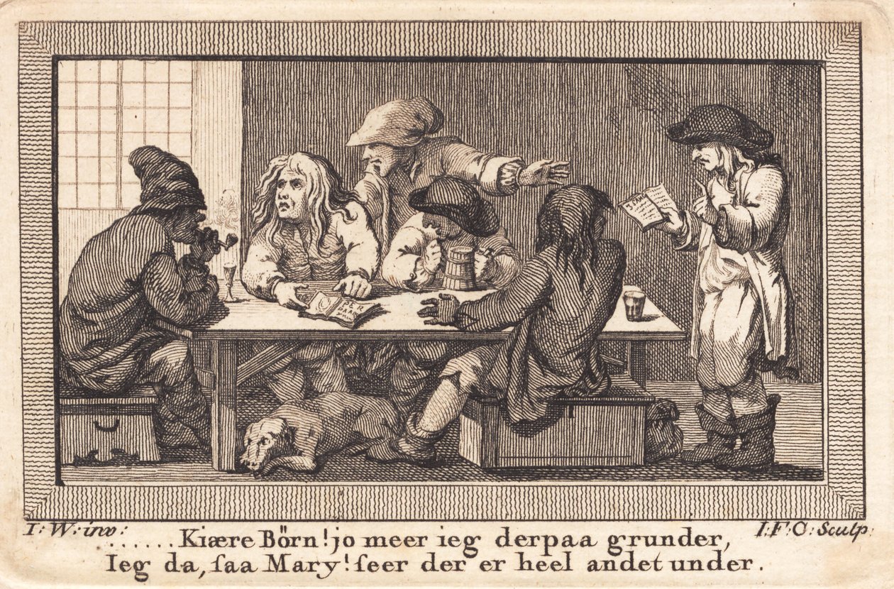 Peder Paars-digtet bedømmes i krostuen på tre hjorter af J.F. Clemens