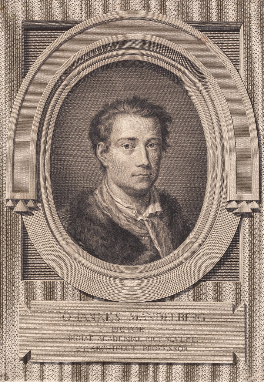 Portræt af maleren Johan Mandelberg af J.F. Clemens