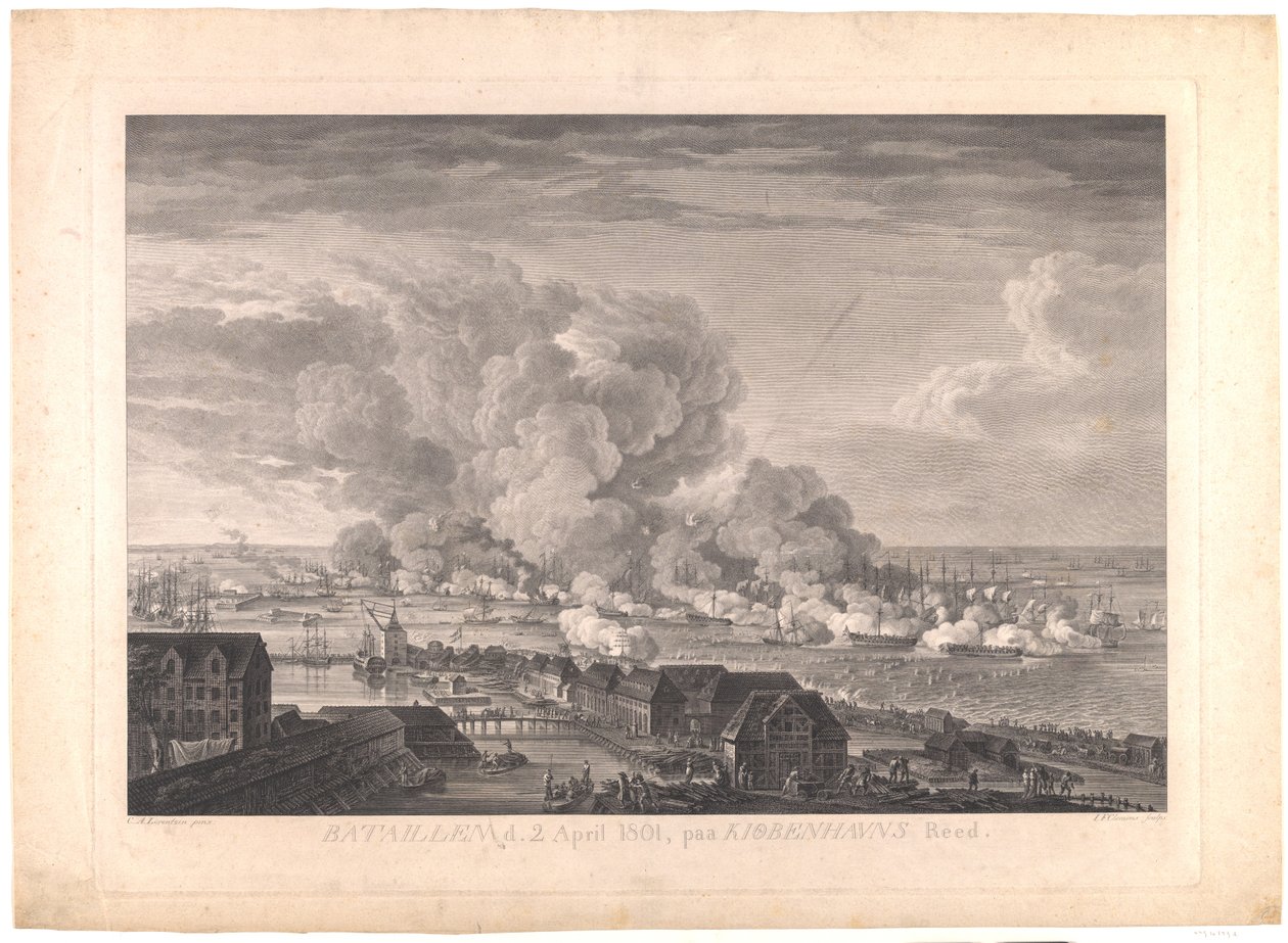Slaget ved Reden den 2. april 1801 af J.F. Clemens
