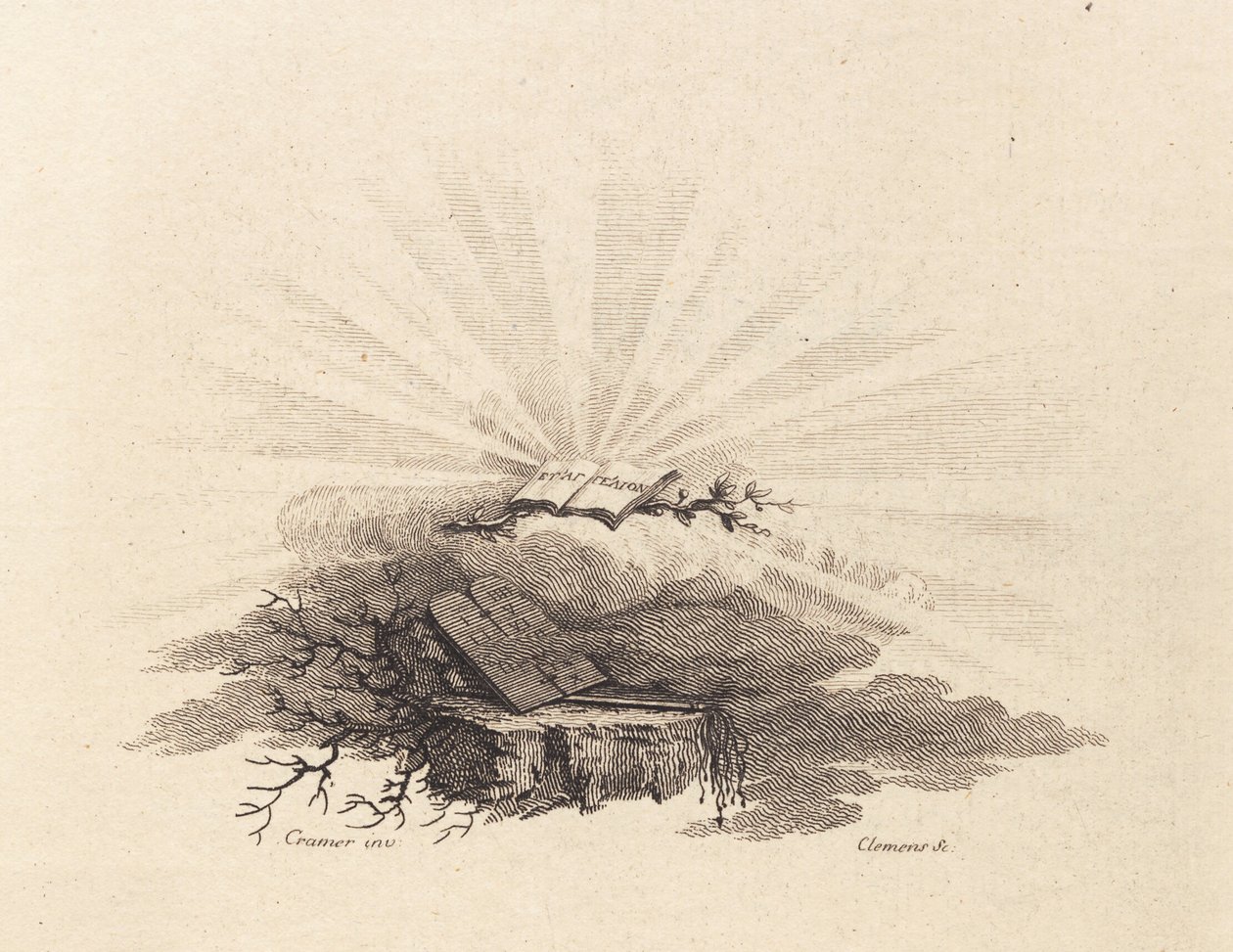 Titelvignet til C.Bastholm: "Aandelige Taler", 1779 af J.F. Clemens