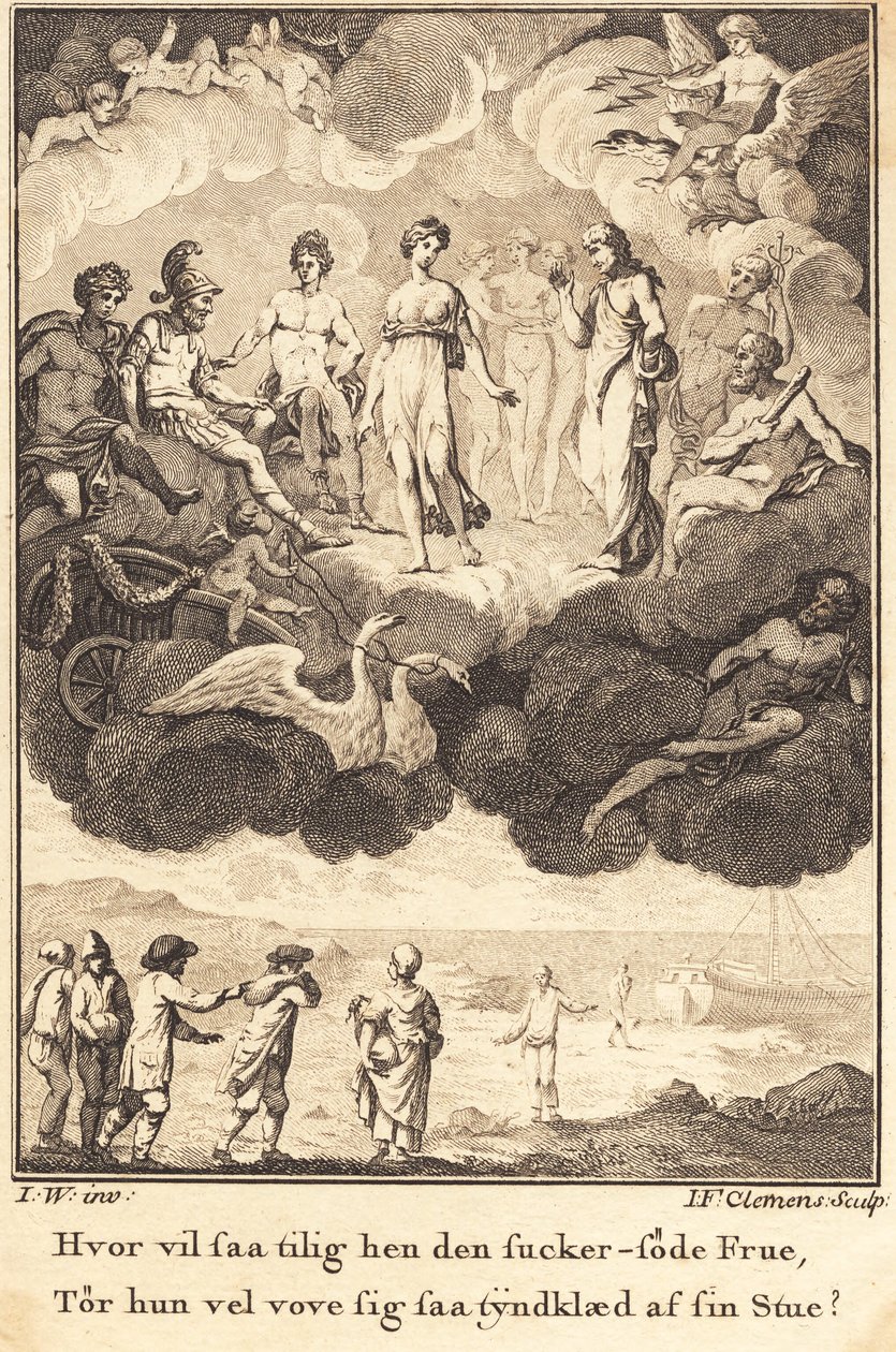 Venus mellem de forsamlede guder af J.F. Clemens