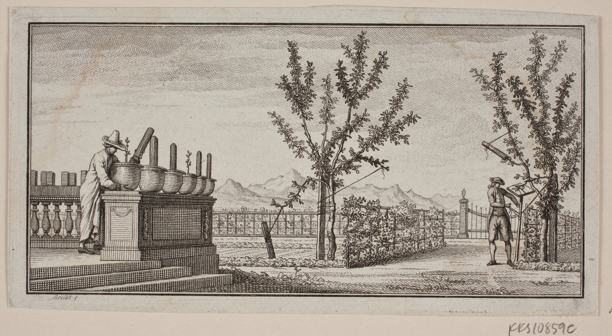 Vignet med fire vingede genier af J.F. Clemens