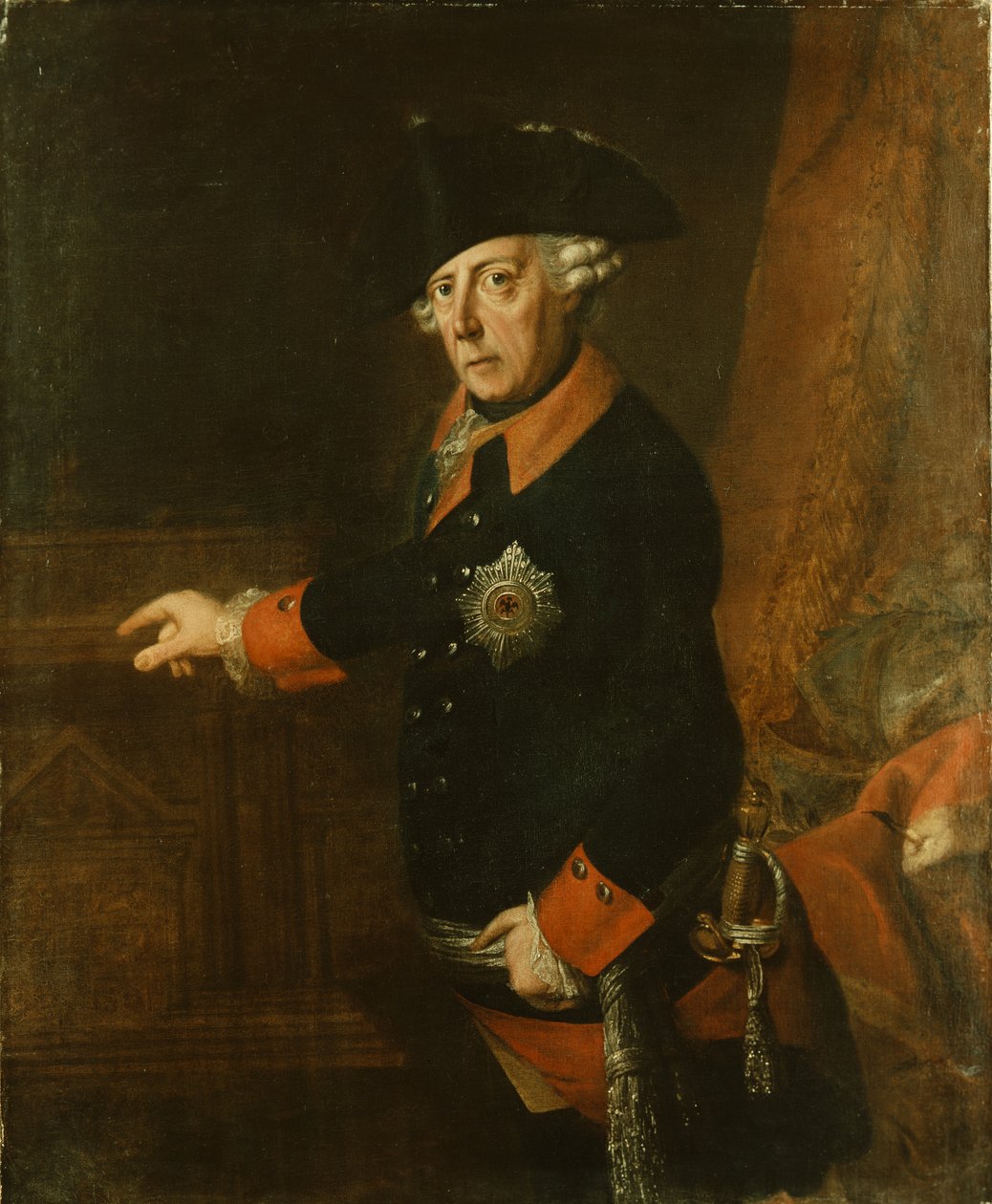 Frederik 2. den Store af Preussen, ca. 1763 af J.H.C. Franke