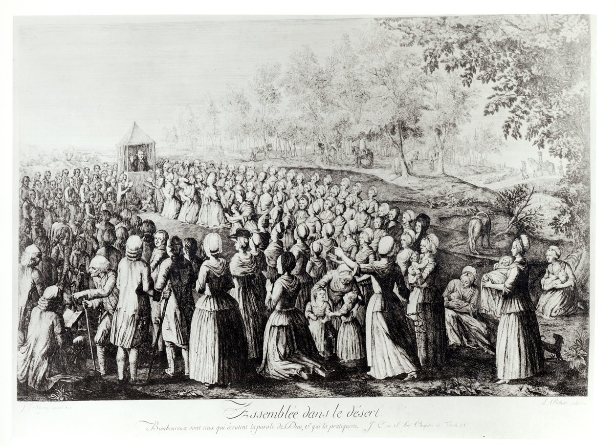 Møde i ørkenen, indgraveret af L. Bellotti, 1775 af J.J. Storni
