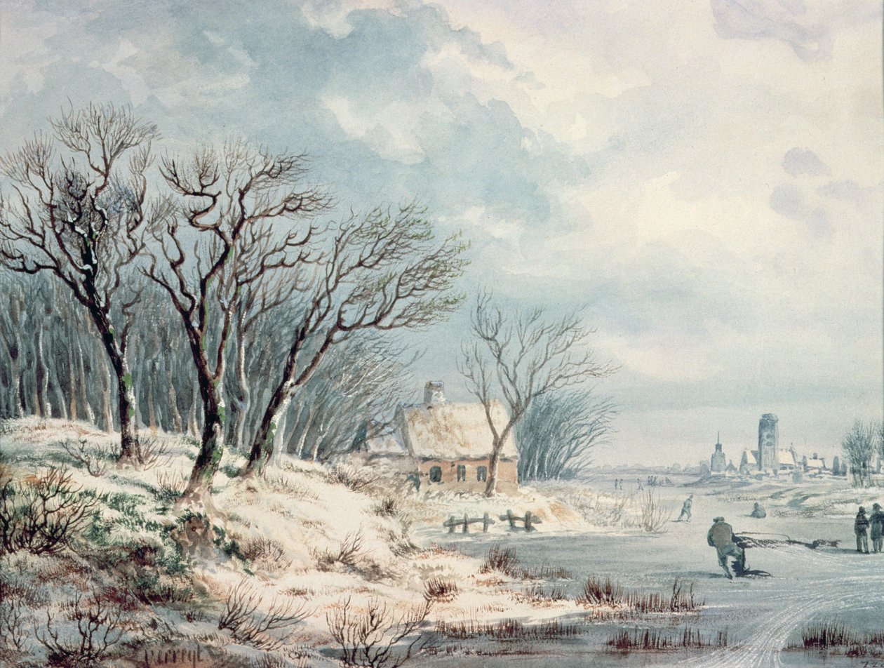 Landskab: Vinter af J.J. Verreyt