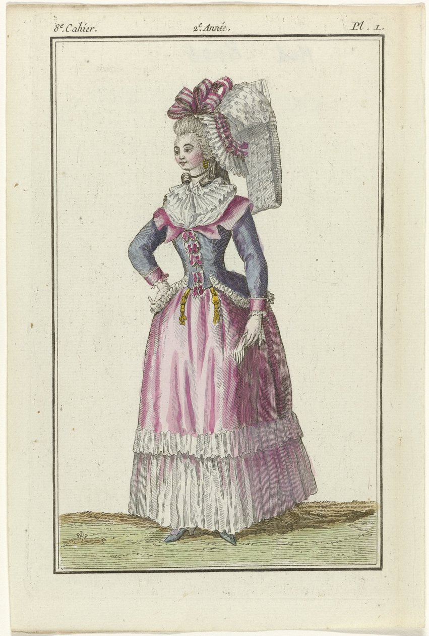 Butik med ny fransk og engelsk mode, kopi til 1787, Pl. 1, 8. notesbog af J.J. Tuttot