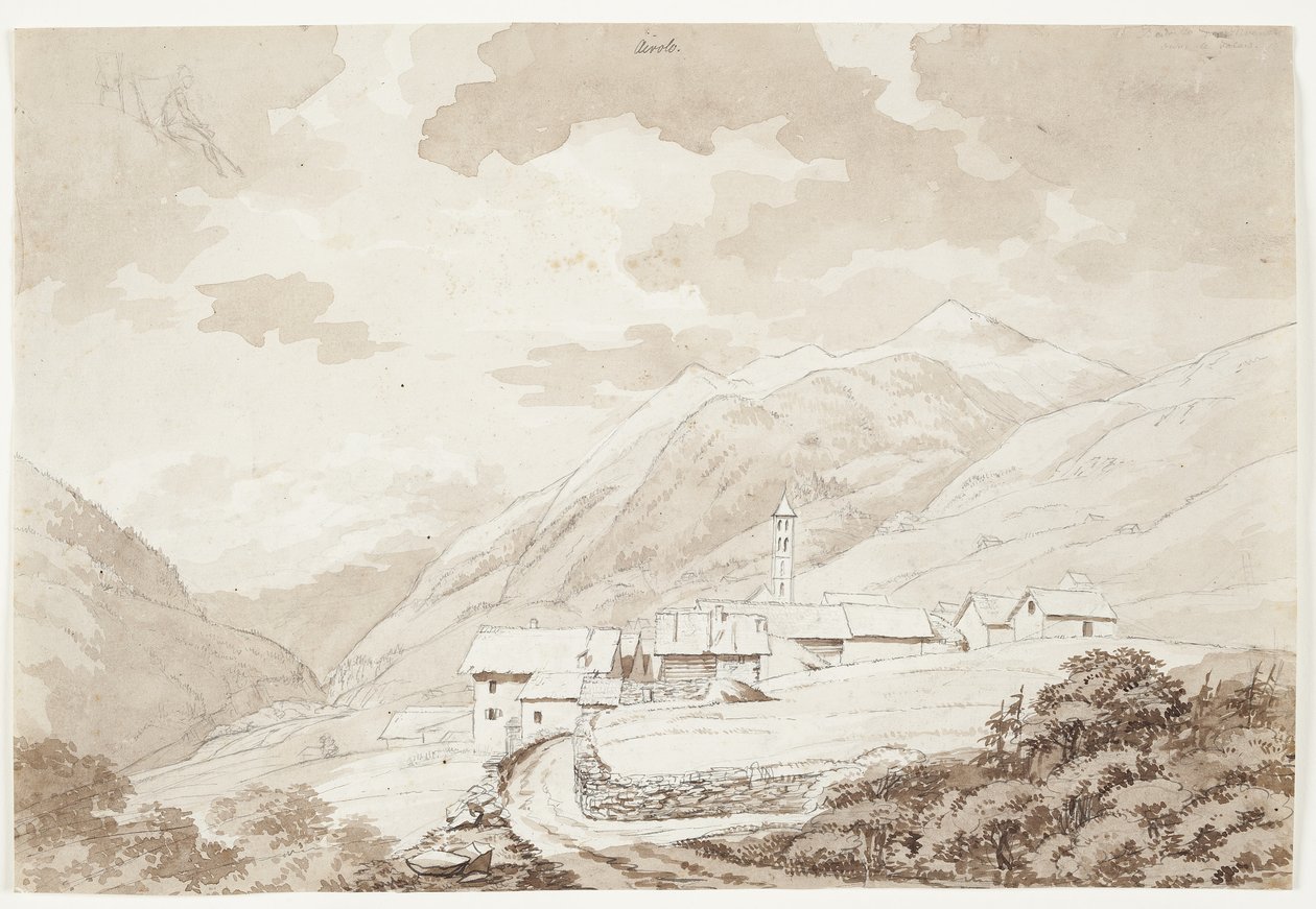 Landsbyen Airolo i Alperne af J.L. Lund