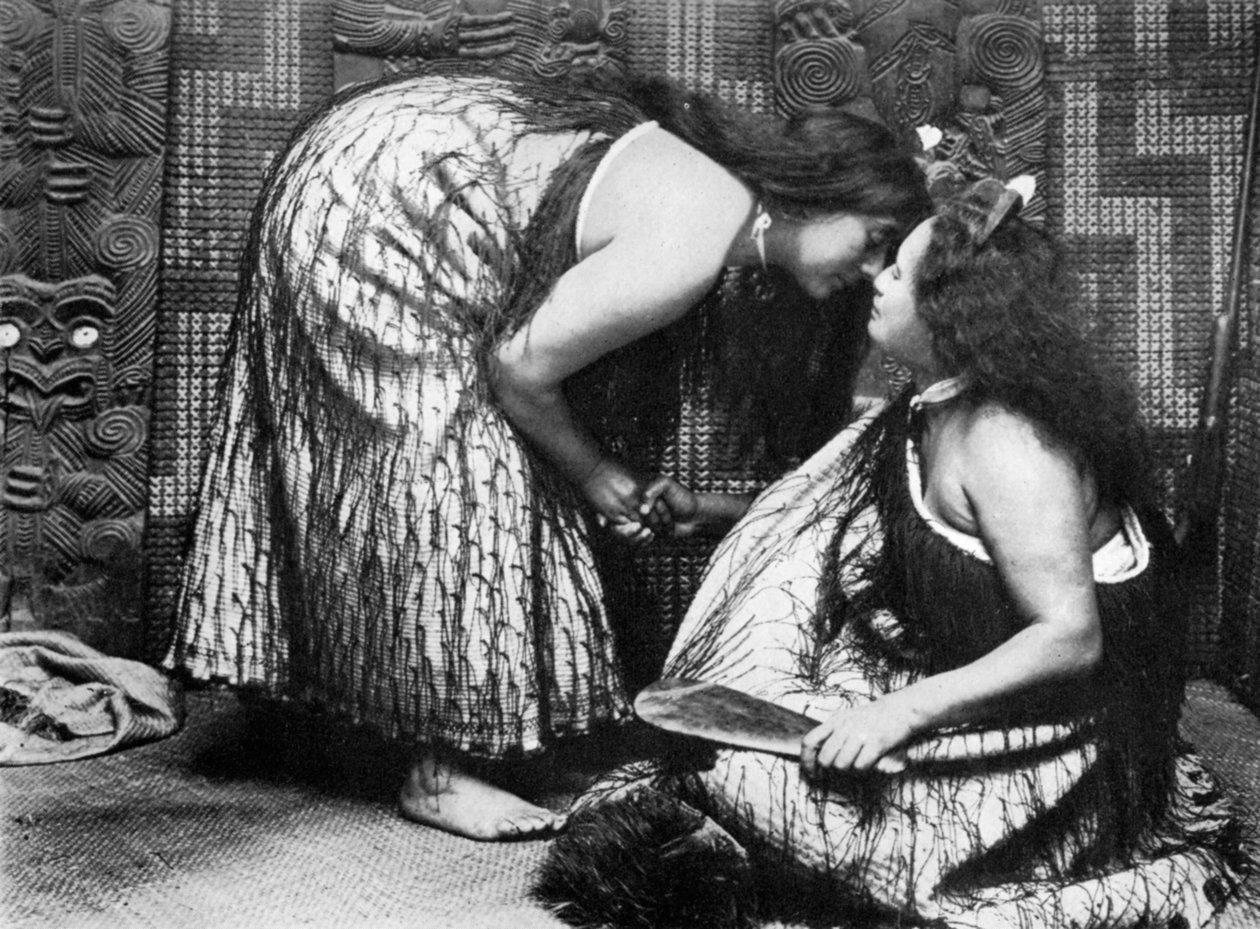 Hongi Maori-hilsener, 1908-1909. af JL Martin