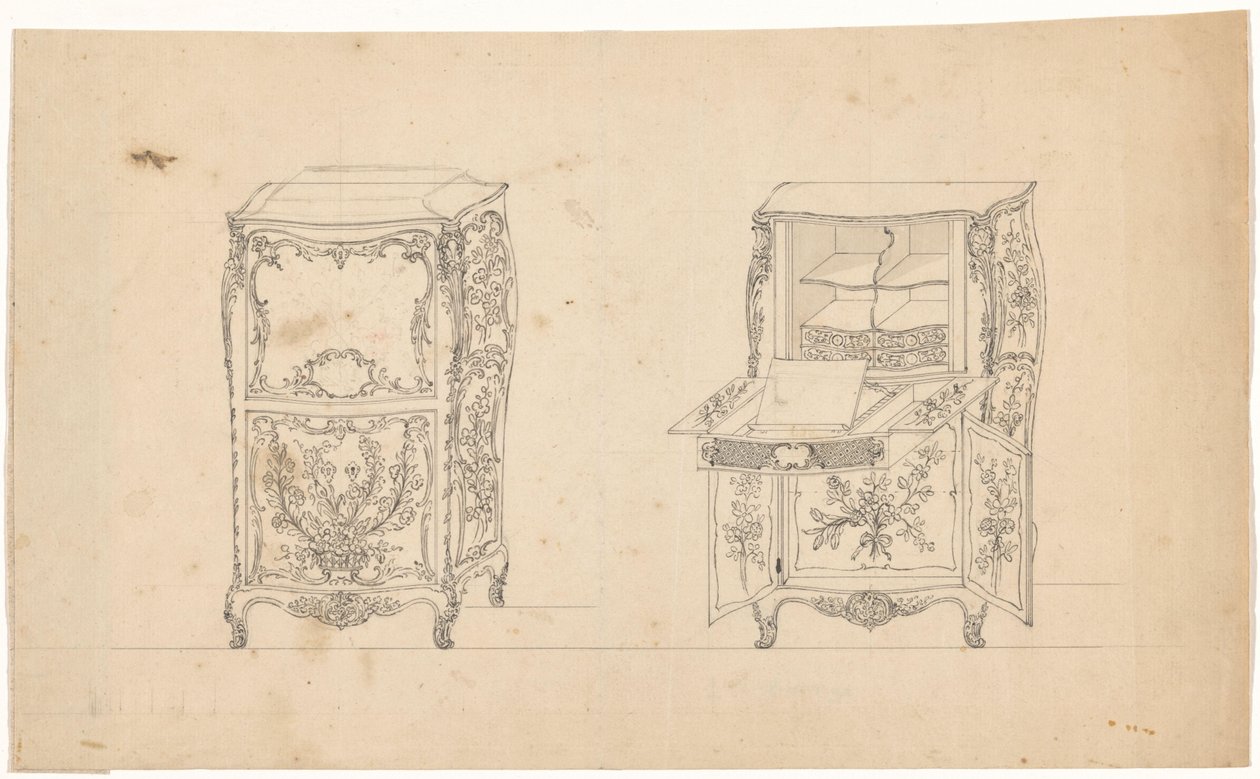 To sekretærer af J.L. Th. Baijer (attributed to)