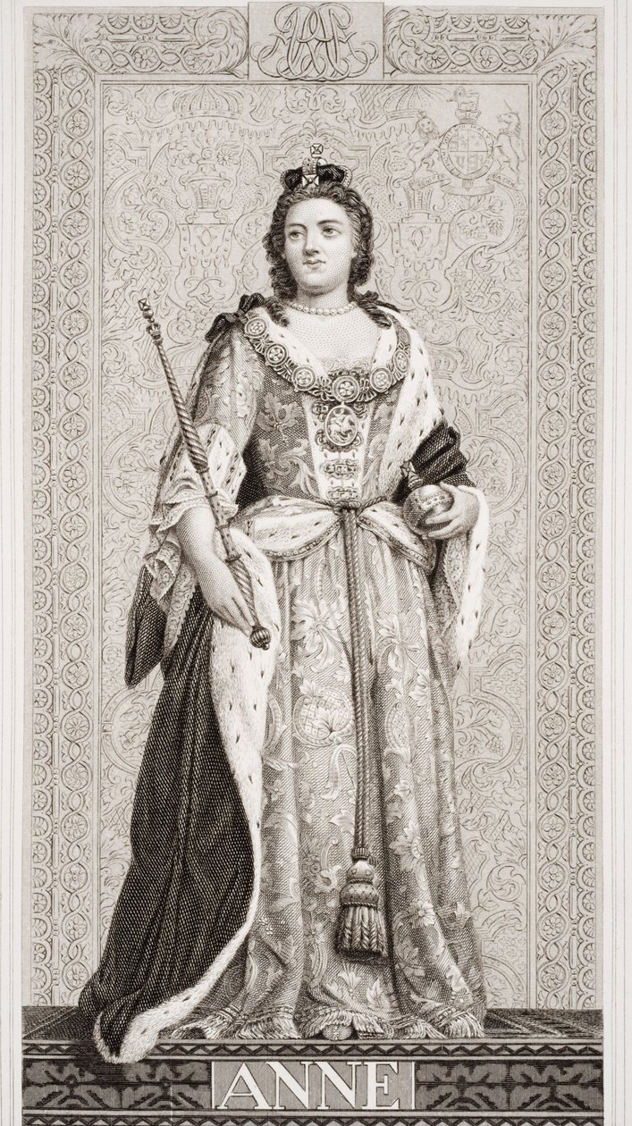 Dronning Anne (1665-1714) fra `Illustrationer af engelsk og skotsk historie