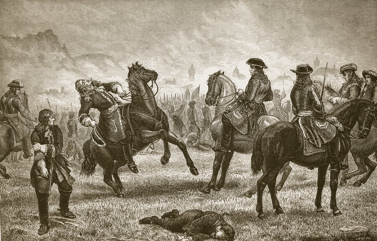 Vilhelm III under belejringen af Namur, graveret af Butterworth and Heath af J.M.L. Ralston