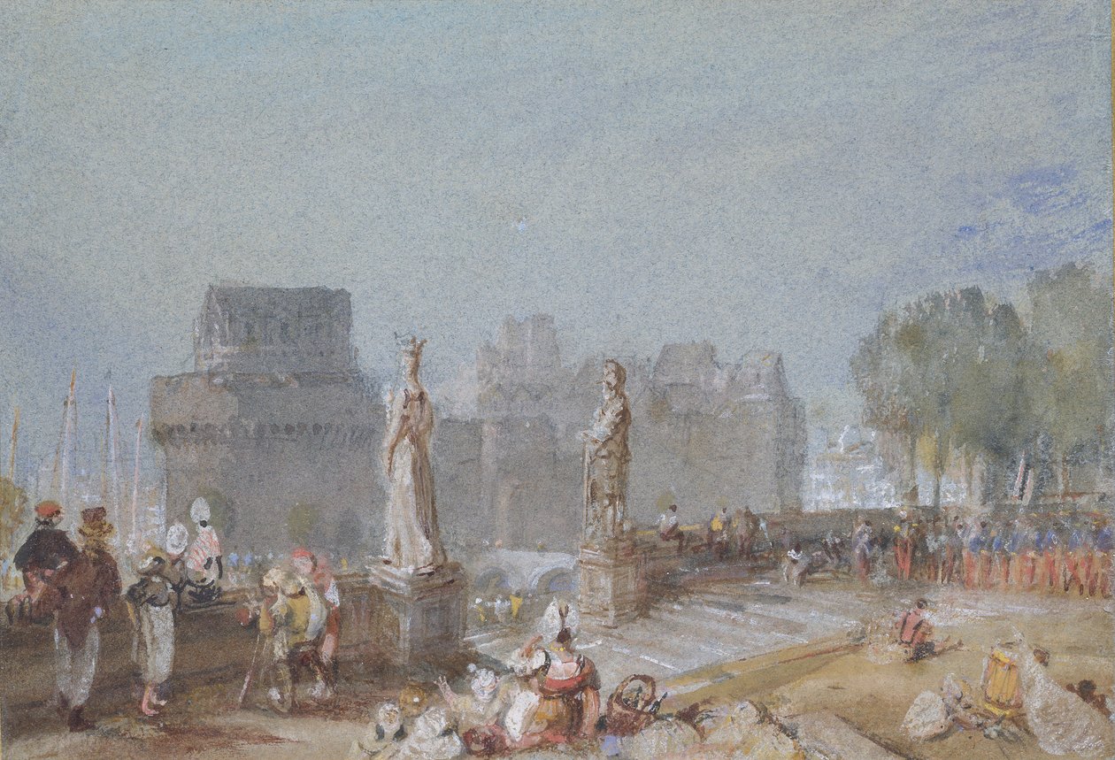 Slottet i Nantes, c1830 af Joseph Mallord William Turner