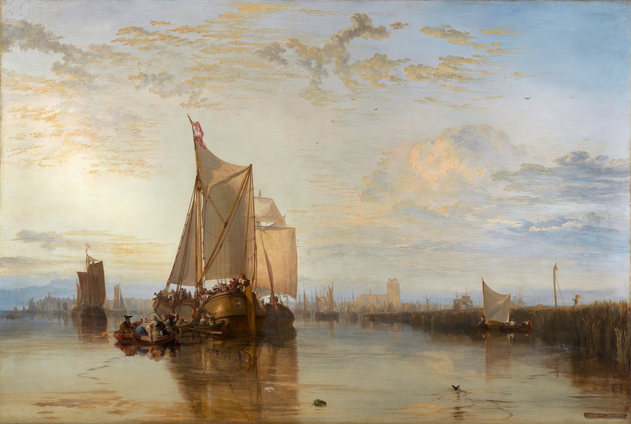 Dort eller Dordrecht: The Dort Packet-Boat fra Rotterdam Becalmed, 1818. af Joseph Mallord William Turner