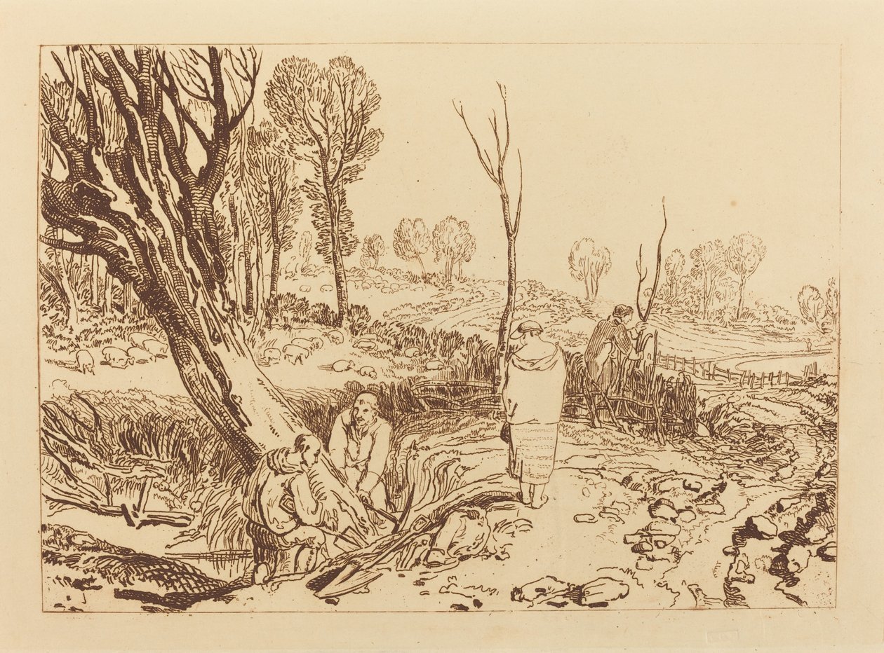Hedging and Ditching, udgivet 1812. af Joseph Mallord William Turner
