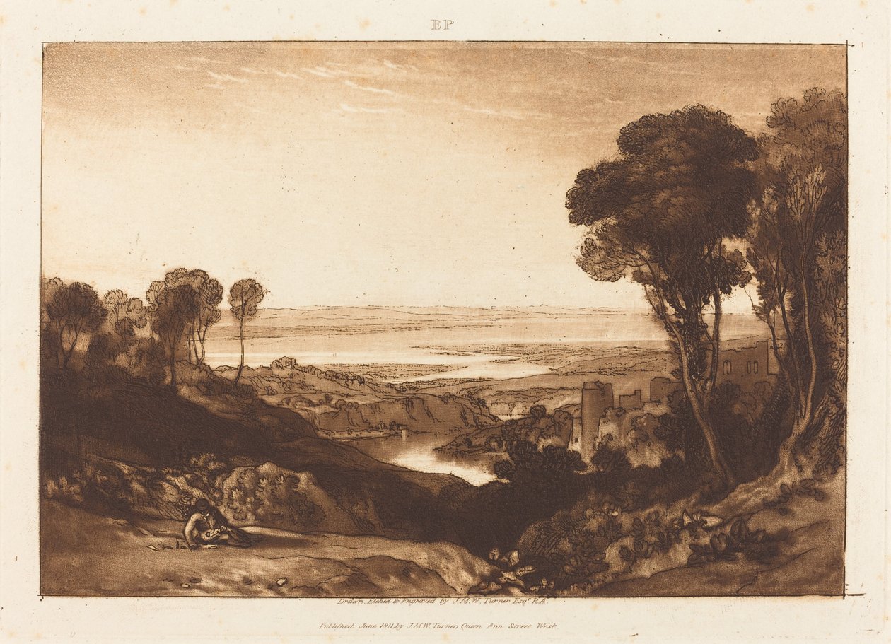 Junction of Severn and Wye, udgivet 1811. af Joseph Mallord William Turner