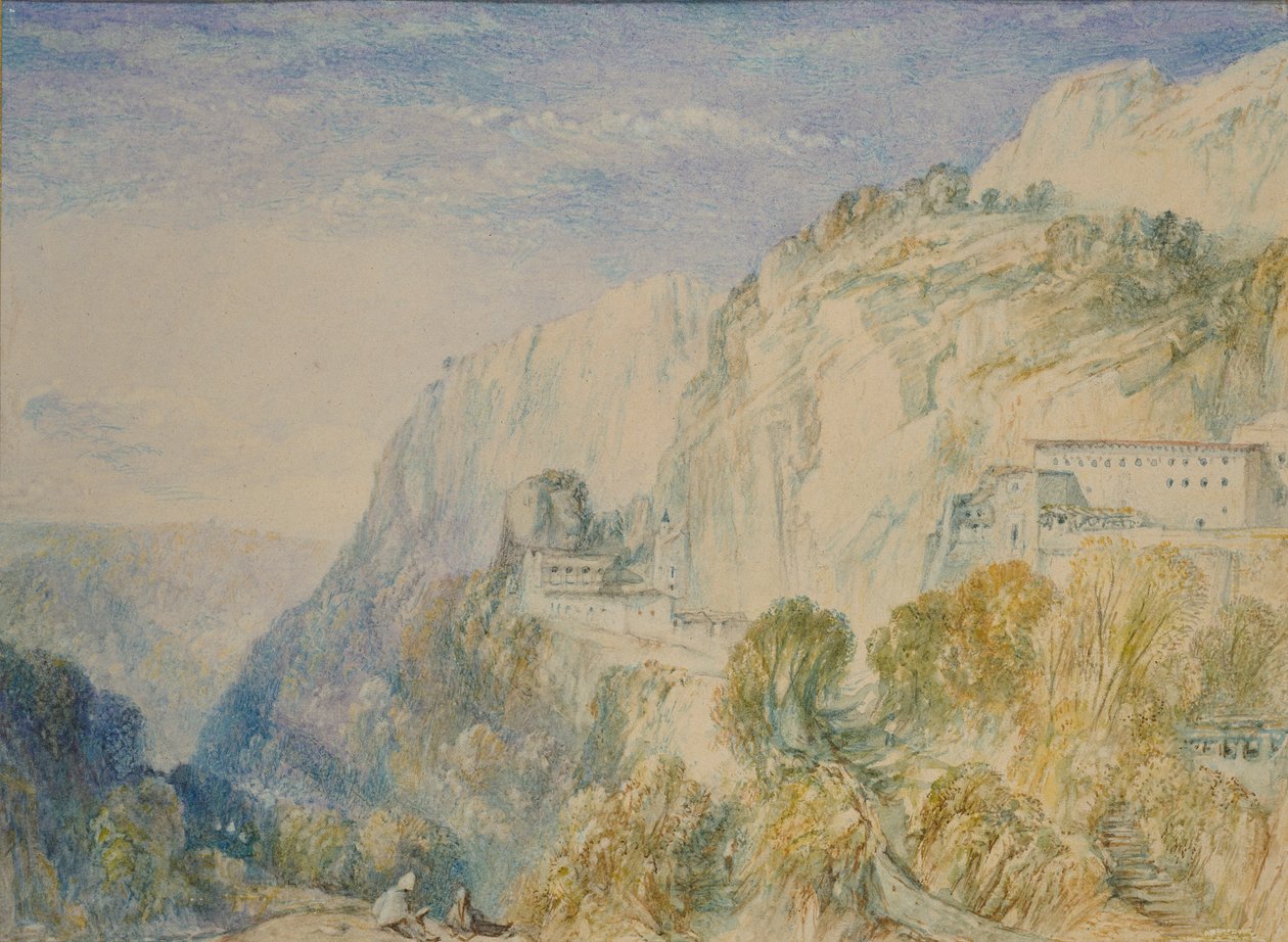 Libanon-bjerget og klosteret Sankt Antonio, c1832-1834 af Joseph Mallord William Turner