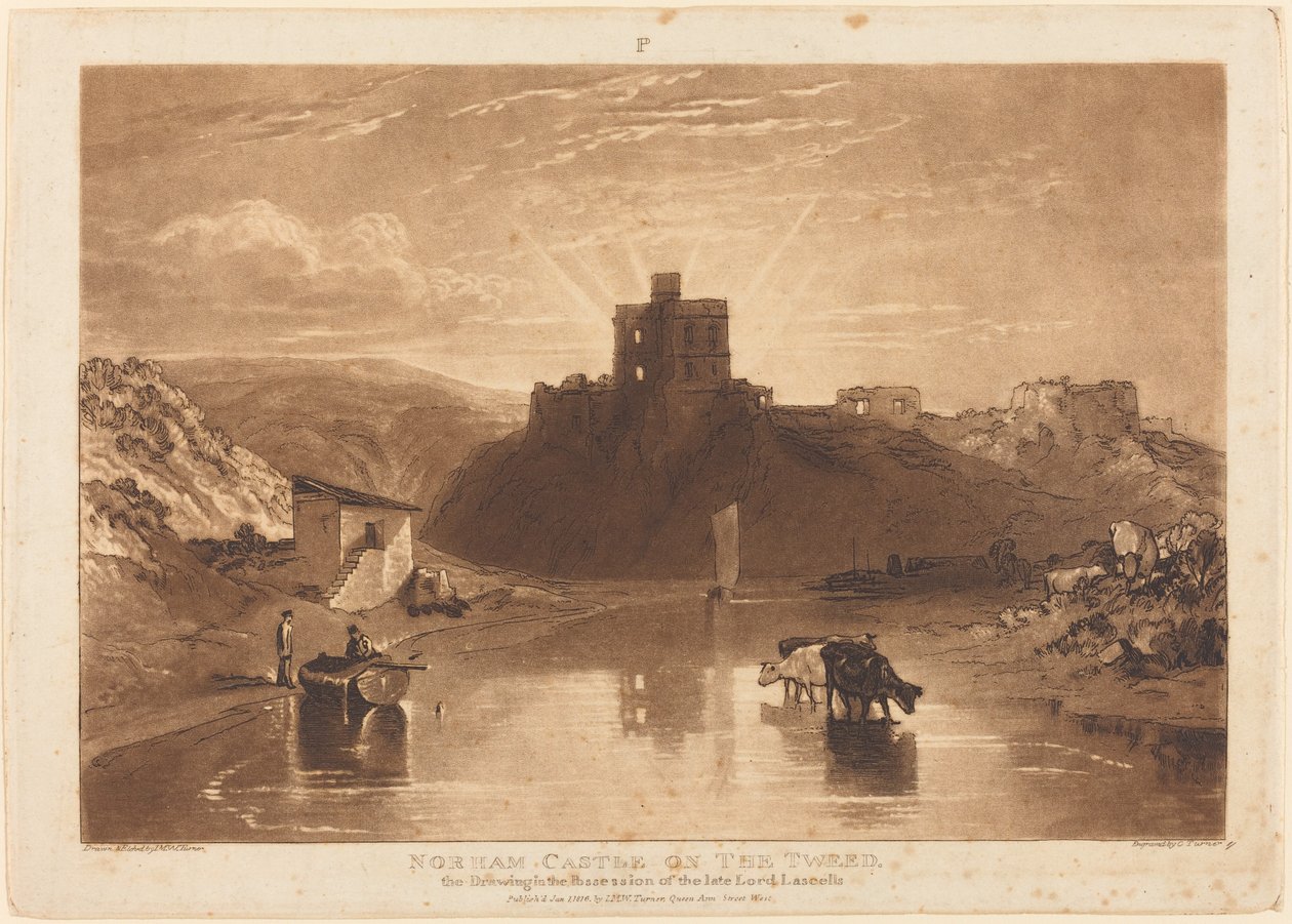 Norham Castle, udgivet 1816. af Joseph Mallord William Turner
