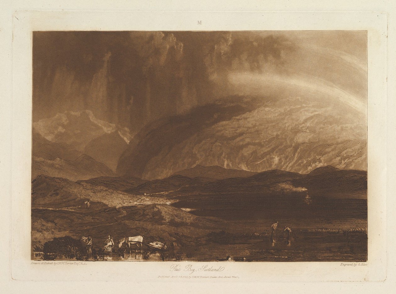 Torvemose, Skotland Liber Studiorum, del IX, plade 45, 23. april 1812. af Joseph Mallord William Turner