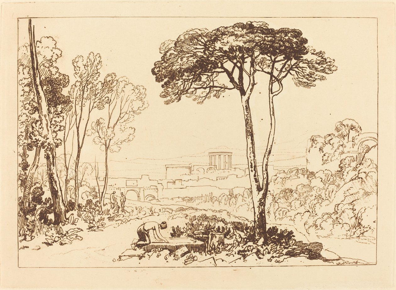 Scene in the Campagna, udgivet 1812. af Joseph Mallord William Turner