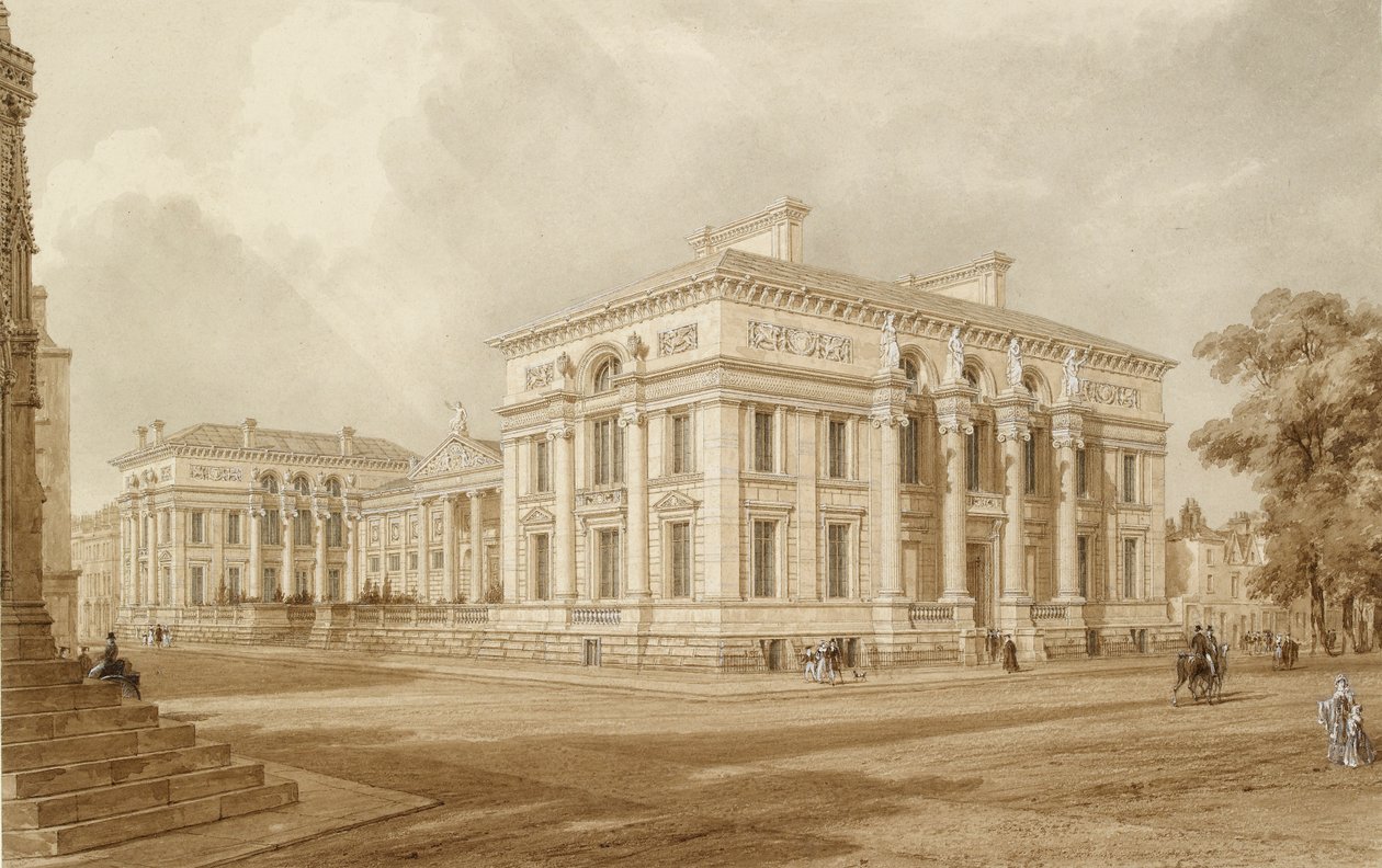 South East View of Taylor Building and University Galleries, 1800-tallet af Joseph Mallord William Turner